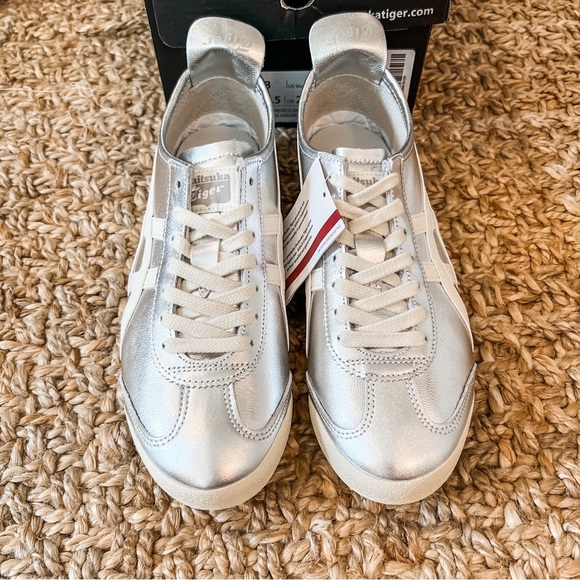 NWT Onitsuka Tiger Mexico 66 Silver Off White Unisex Sz Men 7.5/Women 9 - Picture 10 of 14
